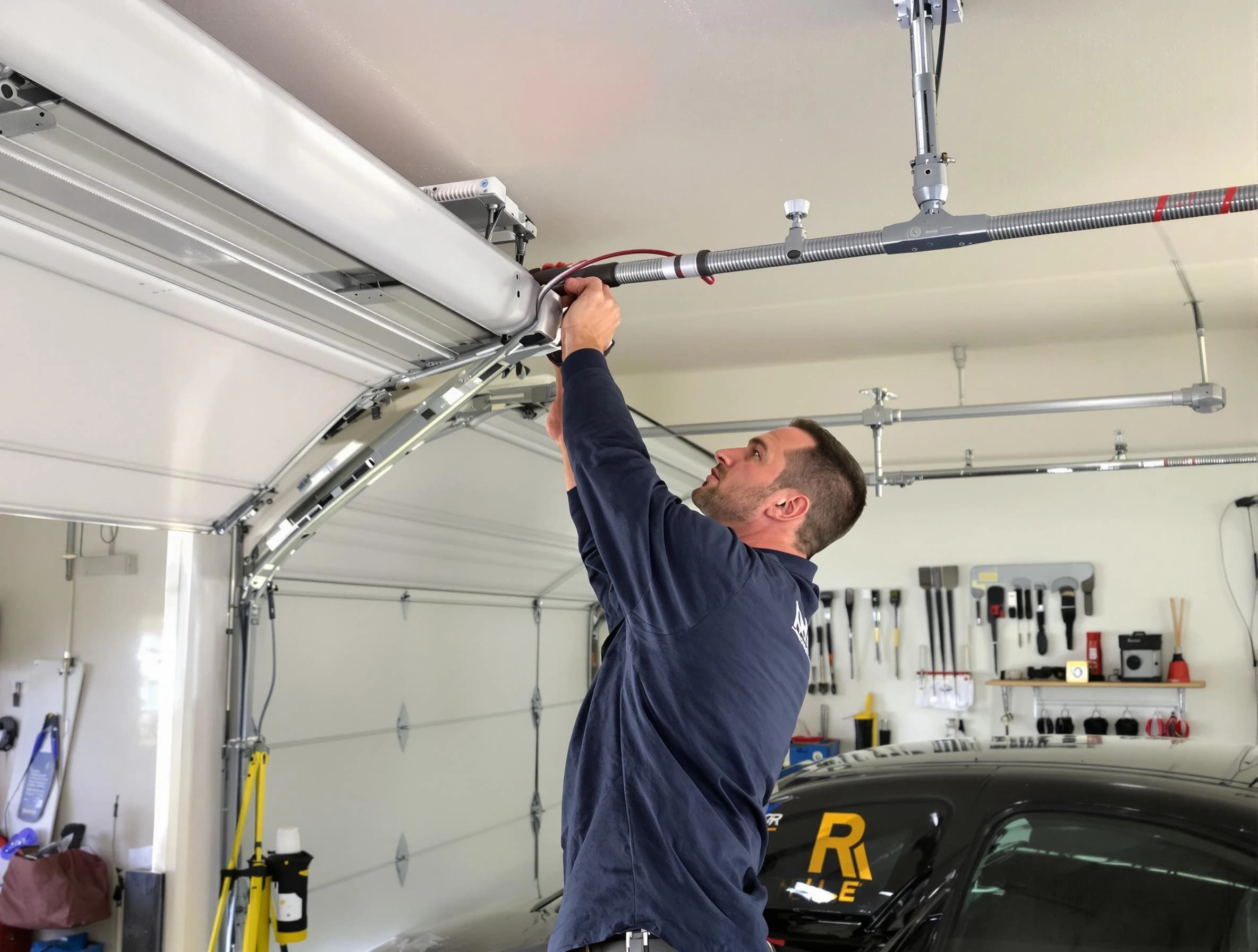 Colonial Heights Garage Door Repair technician performing garage door cable repair in Colonial Heights