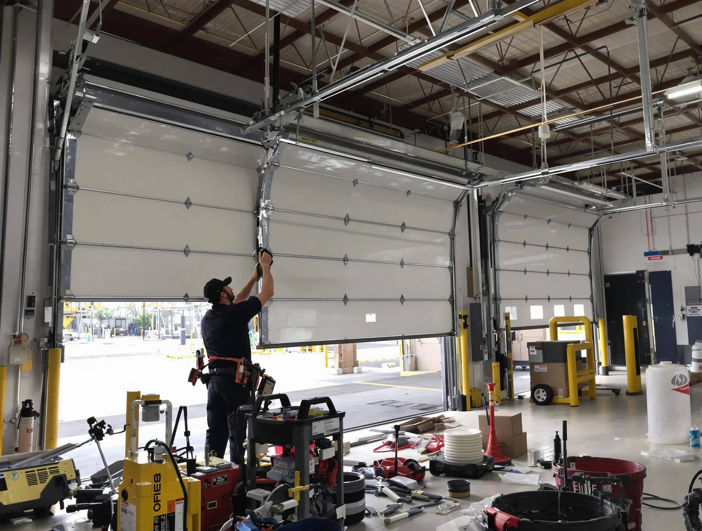 Colonial Heights Garage Door Repair technician performing commercial garage door repair in Colonial Heights