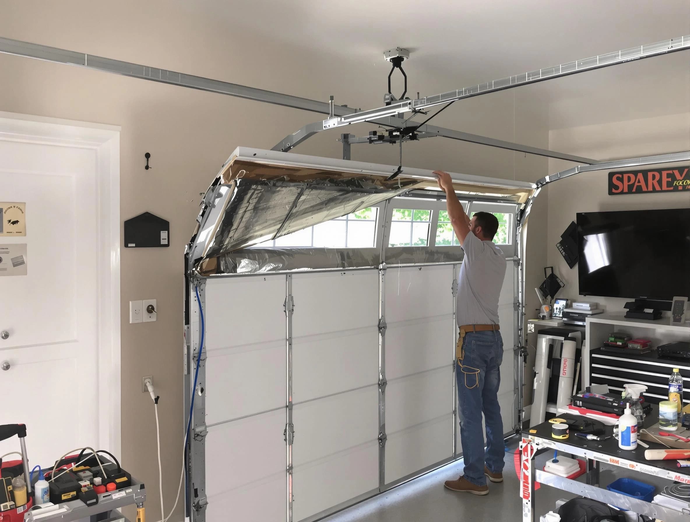 Garage door section replacement by Colonial Heights Garage Door Repair in Colonial Heights