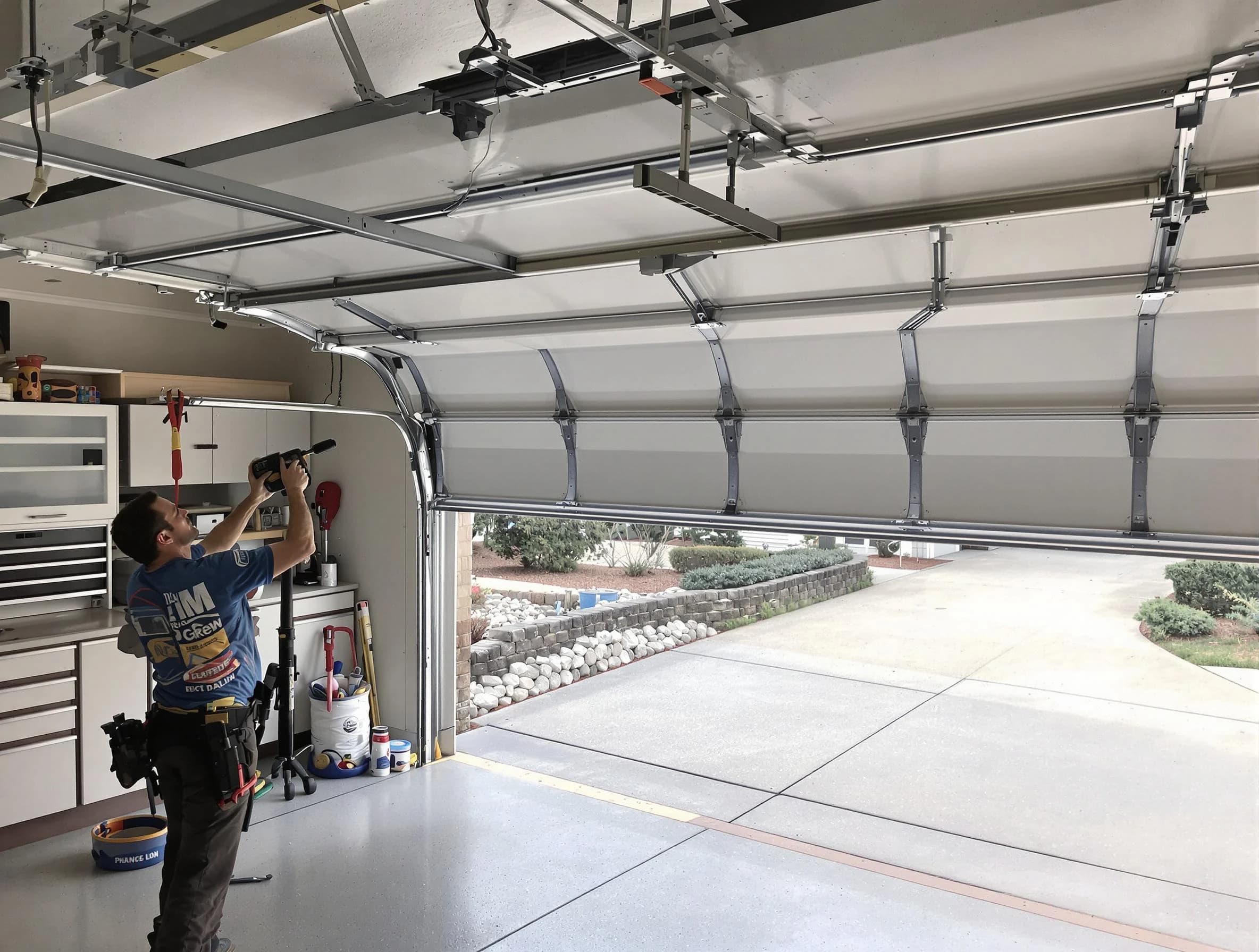 Garage door track repair service by Colonial Heights Garage Door Repair in Colonial Heights