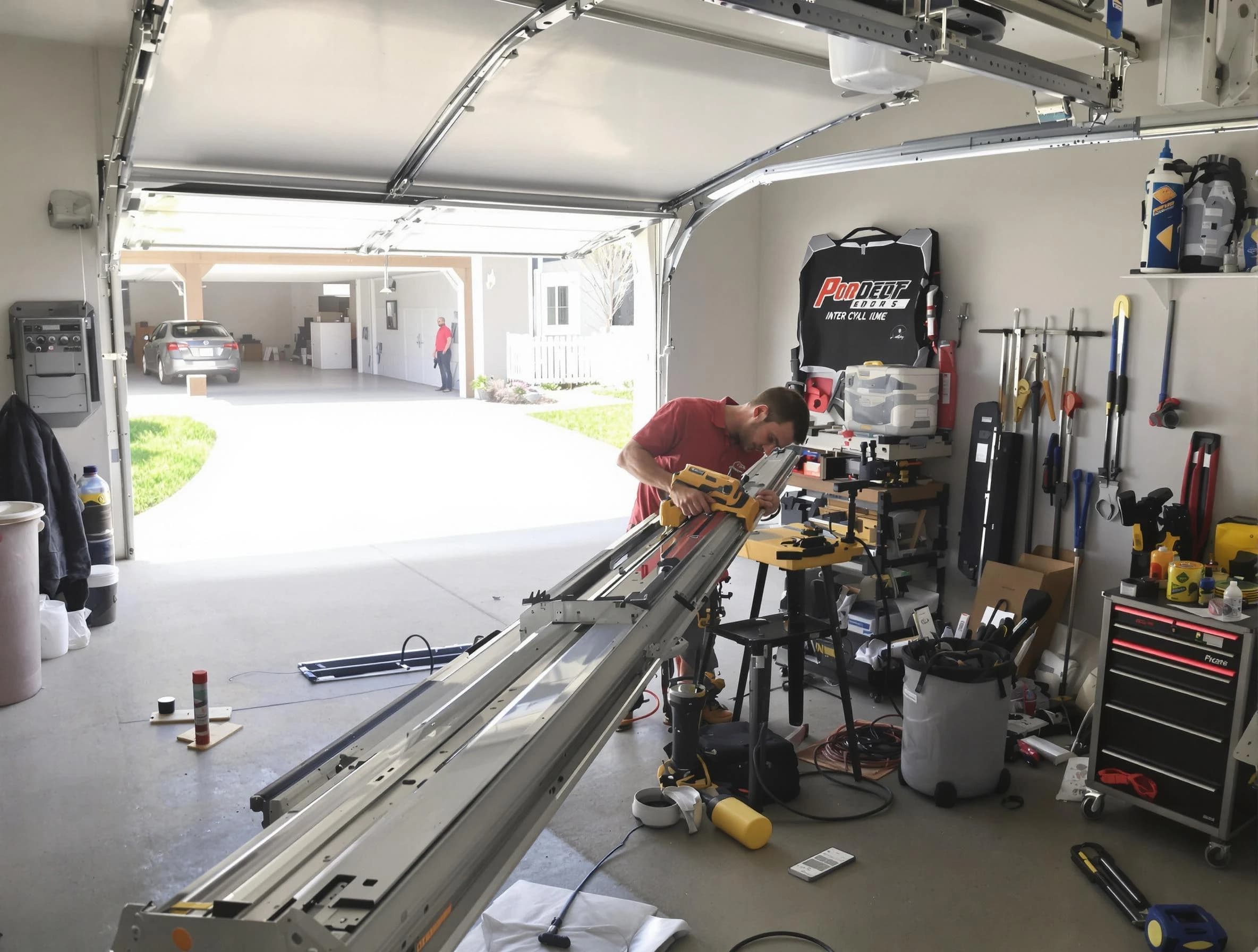 Colonial Heights Garage Door Repair expert performing track repair in Colonial Heights