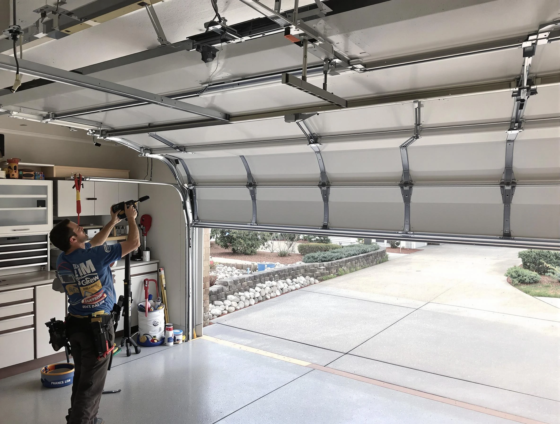 Garage door track repair service by Colonial Heights Garage Door Repair in Colonial Heights